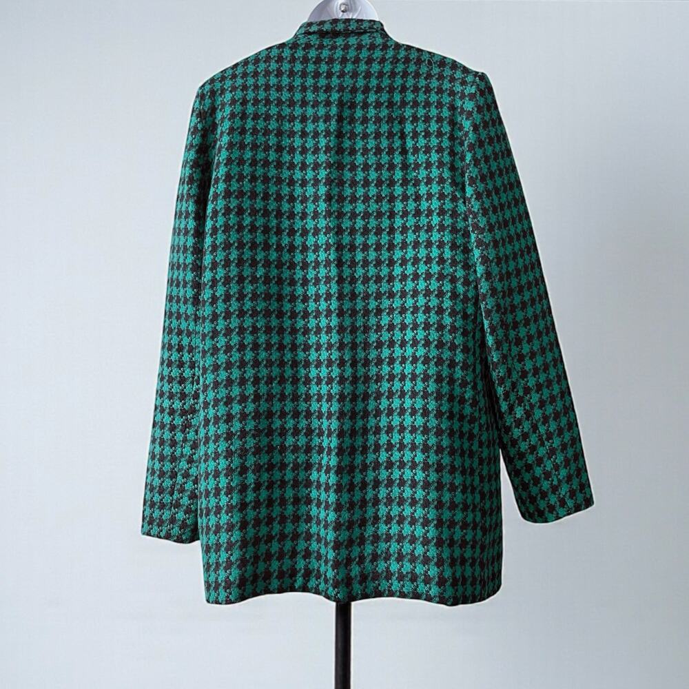 Vintage Houndstooth Oversized Blazer Sz 14 British Heritage Equestrian Academia - Picture 7 of 7